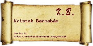 Kristek Barnabás névjegykártya